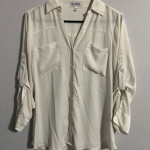 Express Ivory Long Sleeve Shirt